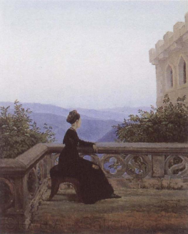 Carl Gustav Carus Woman on a Balcony Germany oil painting art